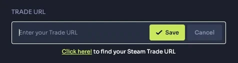 Step 2 — Paste the complete Steam Trade URL into this CaseHug setting and press Save. Keep the personal URL out of public screenshots.