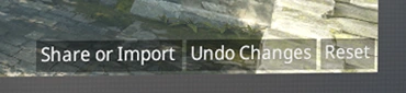 Detail from Valve’s September 2026 illustration: Share or Import is below the preview. Undo Changes and Reset are separate actions.