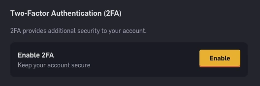 Step 1 — The official help screenshot shows Enable inside the Two-Factor Authentication section.
