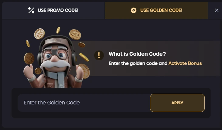 Key-Drop’s official example separates Use Promo Code from Use Golden Code. The Golden Code field is empty.