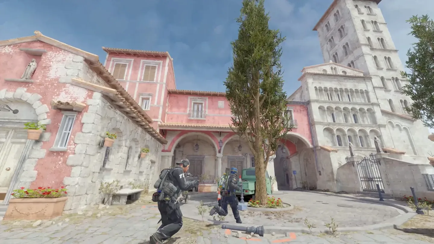 Official Valve screenshot showing CS2 players on Inferno