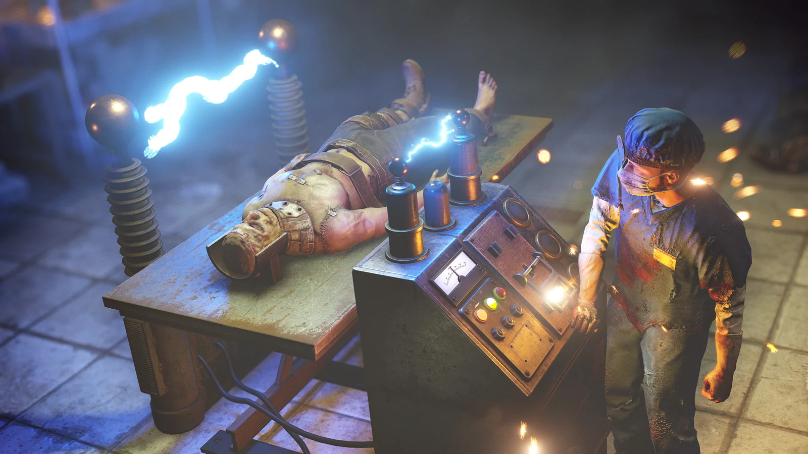 Facepunch’s Frankenstein table illustration, reused in the 2026 announcement. Match the head, torso and legs to this event feature; the image is not an account inventory.