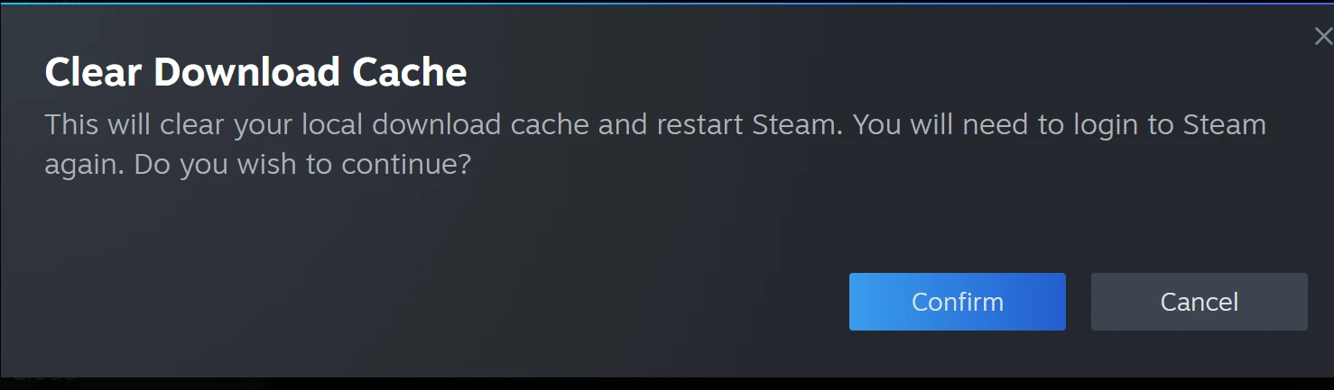 Valve’s confirmation example — The reset restarts Steam and requires another sign-in. It is not an uninstall command.